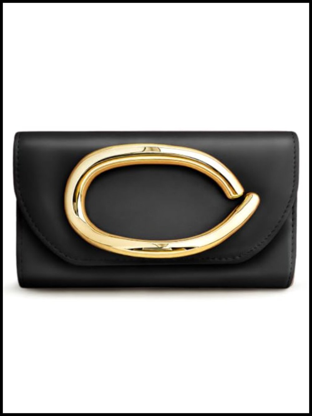 PU Leather Envelope Clutch with Shoulder Strap for Women Formal